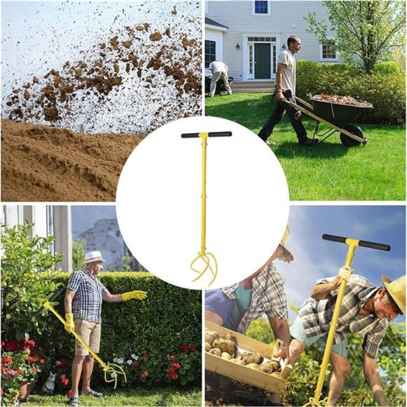 Height Adjustable Hand Tiller Garden Claw Twist Tiller Cultivator Tiller - Picture 5 of 6